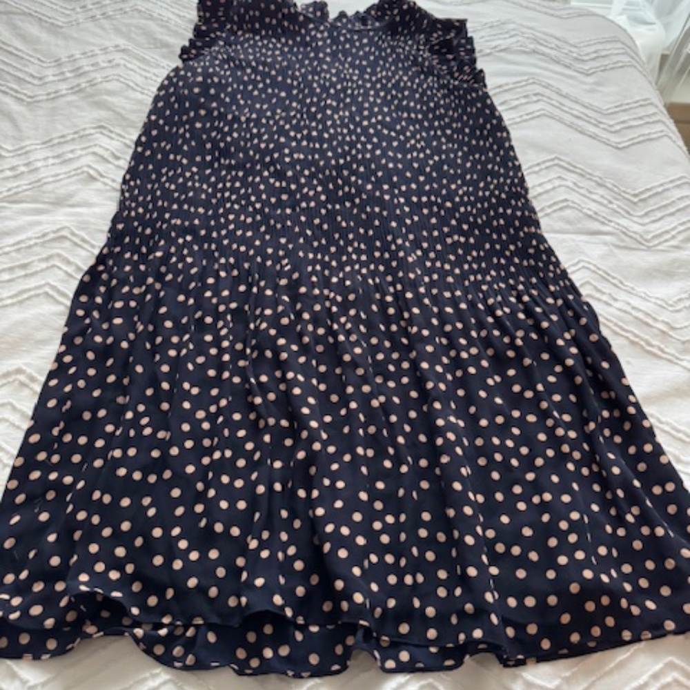 ELIANE ROSE - Flowy polka dot mini dress - Color Navy & Blush - Size M
